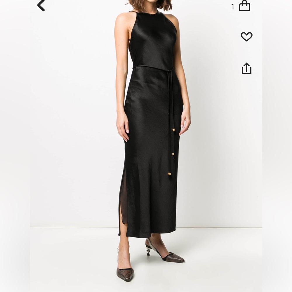 NWT Nanushka Black Narita lace up maxi dress small